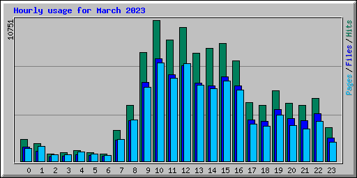 Hourly usage for March 2023