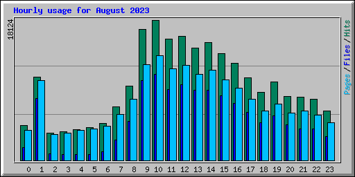 Hourly usage for August 2023