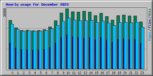Hourly usage for December 2023